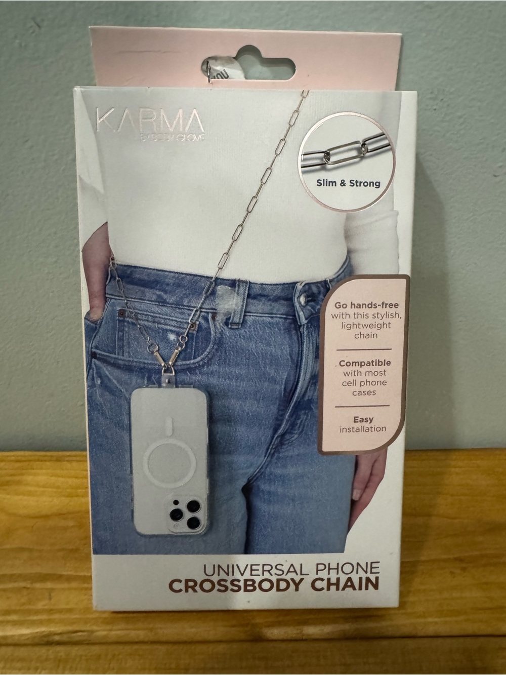 Karma Silver Phone Crossbody Chain